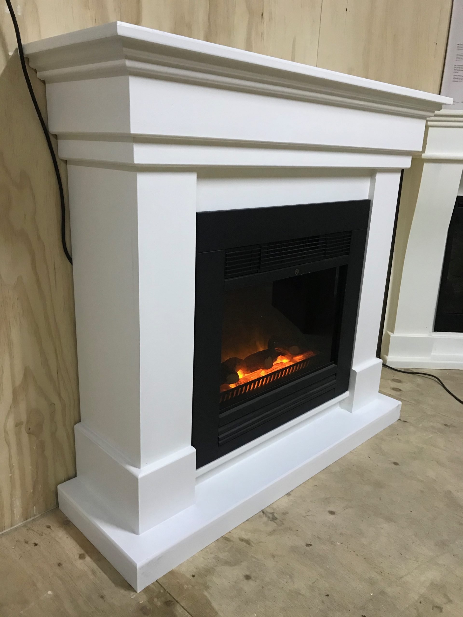 Rechte schouw van MDF – Classic Fire "Chicago" elektrische sfeerhaard.