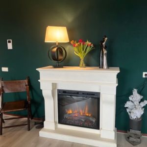 Luxe. bolpootschouw met Dimplex XHD28 Firebox inzethaard.