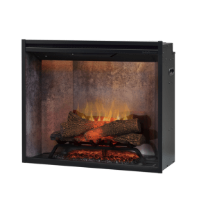 Detail van het authentieke betonlook gloeibed van de Dimplex Revillusion 30″ sfeerhaard.